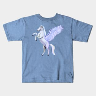 Magical Winged White Pegasus Horse Kids T-Shirt